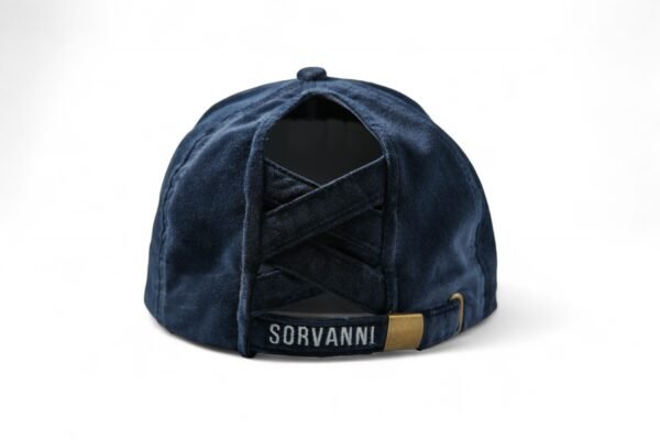 Navy Aurora – Faux Ultra Suede Cap - Image 2